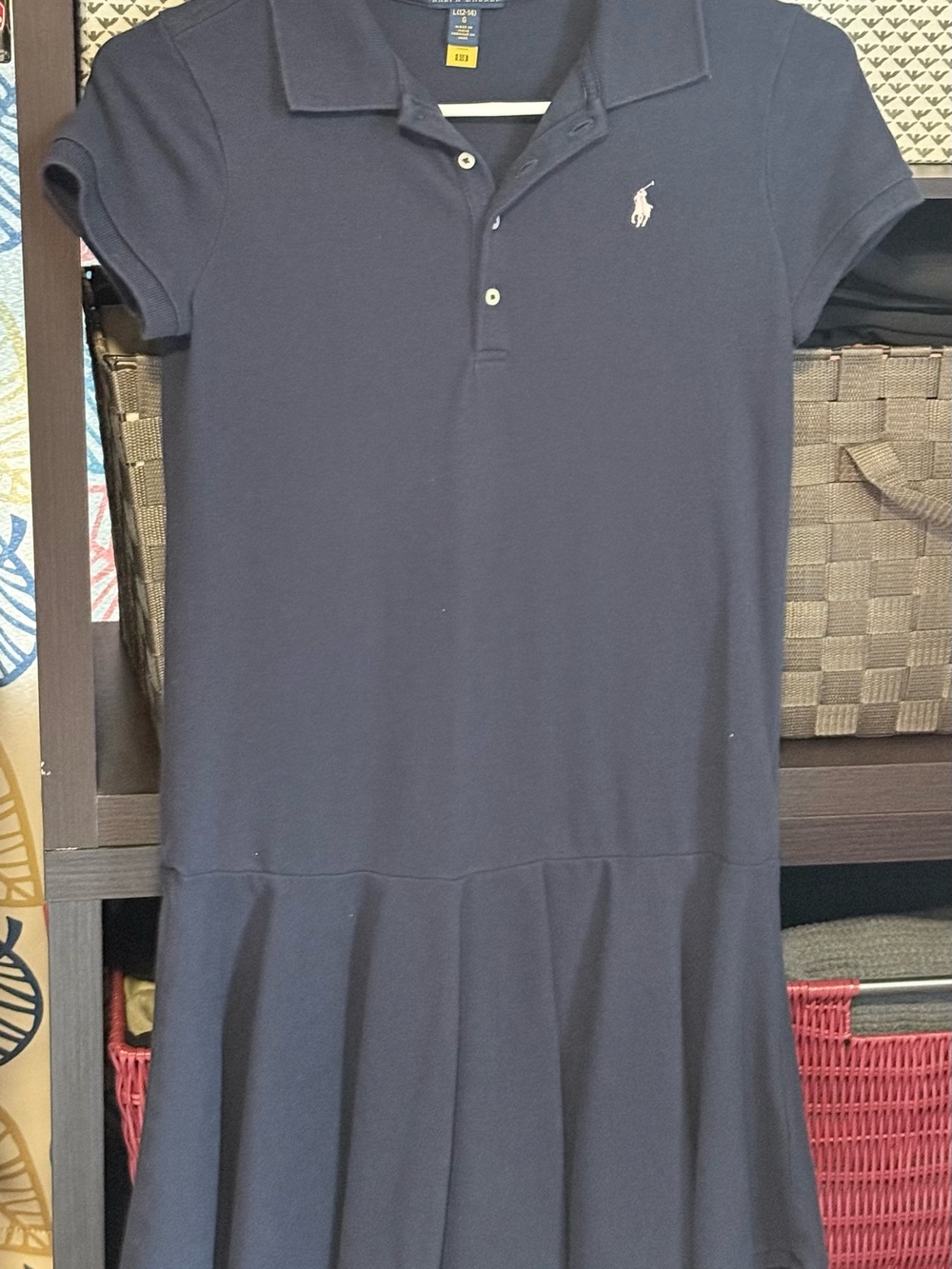 Polo by Ralph Lauren Navy Girls' Polo Dress with Embroidered Pony